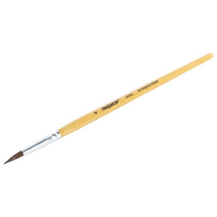 Кисть ПИФАГОР, ПОНИ, круглая, № 4, деревянная лакированная ручка, с колпачком, 200833 Кисть ПИФАГОР, ПОНИ, круглая, № 4, деревянная лакированная ручка, с колпачком, 200833