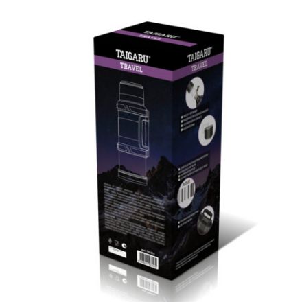 Термос 2л TRAVEL, нержавеющая сталь SUS304, 2 кружки, скрытая ручка, ситечко, темно-зеленый, TAIGARU (ТАЙГАРУ), 700316