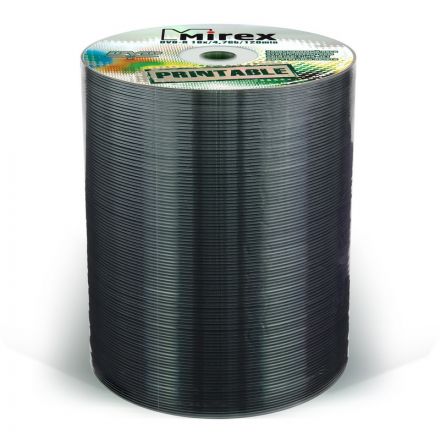 Носители информации DVD-R Printable, 16x, Mirex, Bulk/100, UL130028A1T