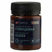 Краска акриловая глянцевая "Декола", банка 50 мл, коричневая, Невская Палитра, 2928419