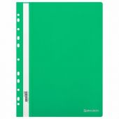 Скоросшиватель пластиковый с перфорацией BRAUBERG EXTRA, А4, 140/180 мкм, зеленый, 272896