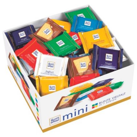 Шоколад порционный RITTER SPORT, набор 7 вкусов, 84 плитки по 16,7 г, R 484C