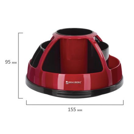 Канцелярский набор BRAUBERG "ULTRA", 10 предметов, вращающаяся конструкция, черно-красный, 231929