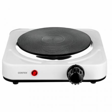 Настольная электрическая плита CENTEK CT-1506, 1000 Вт, 1 конфорка, 5 режимов нагрева, белая