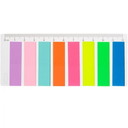 Клейкие закладки Attache Selection пластиковые 8 цветов по 25 листов 45х12 мм на линейке Клейкие закладки Attache Selection пластиковые 8 цветов по 25 листов 45х12 мм на линейке