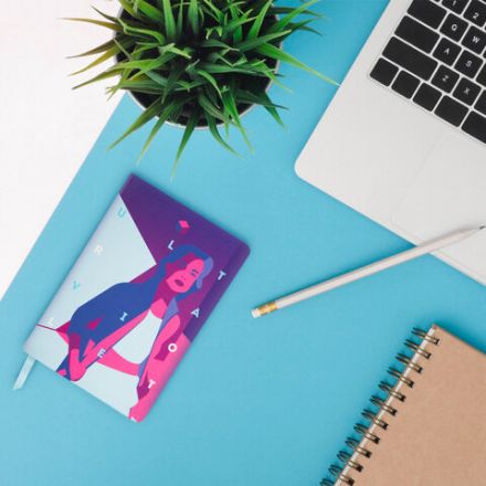 Ежедневник недатированный B6 (127х186 мм), BRAUBERG VISTA, под кожу, гибкий, 136 л., "Ultraviolet", 112104