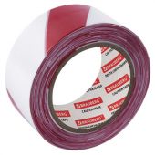 Лента оградительная сигнальная красно-белая, 75 мм х 200 м, BRAUBERG "Грандмастер", полиэтилен, 604892