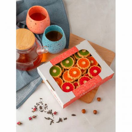 Печенье сдобное "Янтарные сладости", ассорти вкусов (апельсин, киви, клубника), 760 г