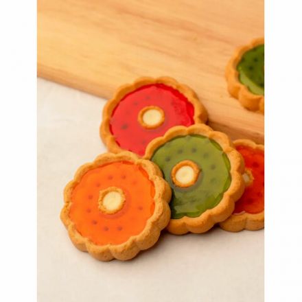 Печенье сдобное "Янтарные сладости", ассорти вкусов (апельсин, киви, клубника), 760 г