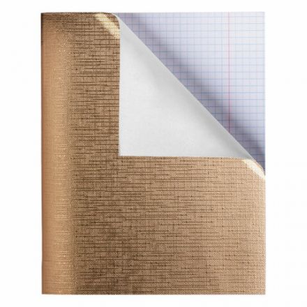 Тетрадь бумвинил А5 48 л. скоба, офсет №1, клетка, с полями, "ЗОЛОТО Metallic", HATBER, 059231, 48Т5бвВ1