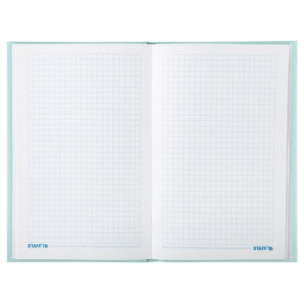 Блокнот А5 134х206 мм, 80 л., твердый, клетка, тиснение фольгой, STAFF, "Пёрышки", 111610