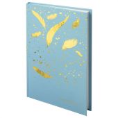 Блокнот А5 134х206 мм, 80 л., твердый, клетка, тиснение фольгой, STAFF, "Пёрышки", 111610