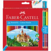 Карандаши цветные Faber-Castell "Замок", 24цв., шестигр., заточ.+6цв.+точилка, картон, европодвес Карандаши цветные Faber-Castell "Замок", 24цв., шестигр., заточ.+6цв.+точилка, картон, европодвес