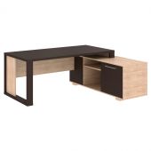 Стол руководителя с тумбой  ACT 1916(R) Венге Магия/Дуб Девон 1950х1600х750 ALTO