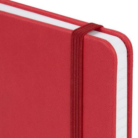 Блокнот А5 135x212 мм BRAUBERG "Edge", под кожу, резинка, держатель, 80 л., клетка, красный, 117147