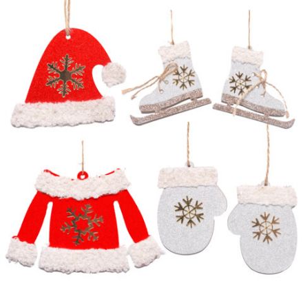 Набор елочных украшений "Фигуристка", 6 шт., дерево, цвет: красный / белый, ЗОЛОТАЯ СКАЗКА, 592003