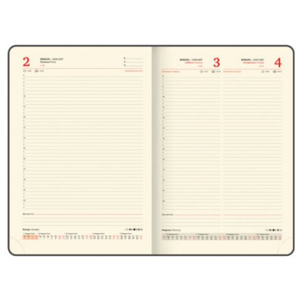 Ежедневник датированный 2026 БОЛЬШОЙ ФОРМАТ 210х297 мм, А4, BRAUBERG "Imperial", под кожу, синий, 117247