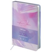 Ежедневник датированный 2026 А5 138x213 мм, BRAUBERG "Vista", под кожу твердый, "Pastel", 117458