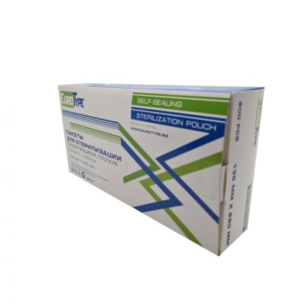 Пакет для стерилизации комби.самокл. 135 х 280 мм уп/200шт EuroType Пакет для стерилизации комби.самокл. 135 х 280 мм уп/200шт EuroType
