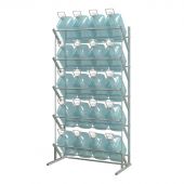 Стеллаж пристенный для бутылей Стилс-3 на 20 тар серый металлик 802х400х1455 мм