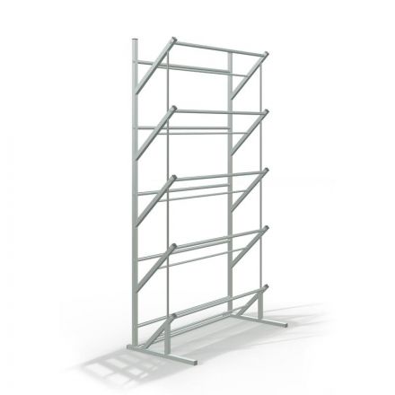 Стеллаж пристенный для бутылей Стилс-3 на 20 тар серый металлик 802х400х1455 мм