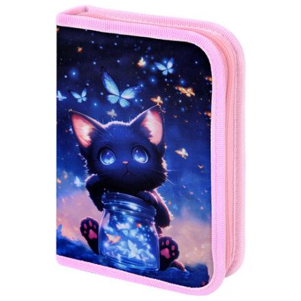 Пенал BRAUBERG с наполнением, 1 отделение, 1 откидная планка, 24 предмета, 21х14 см, "Night catcher", 273530