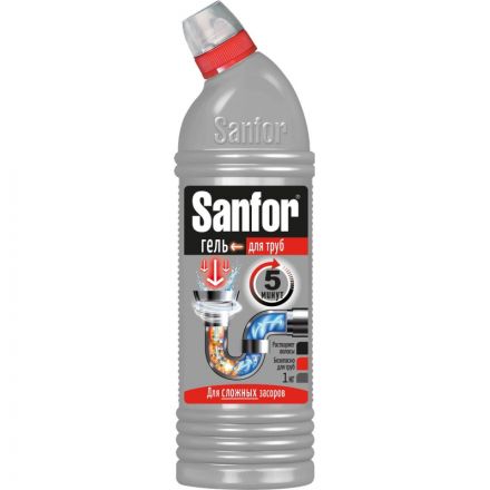 Средство для прочистки труб SANFOR, 1000гр