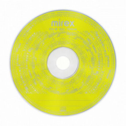 Диск CD-R MIREX Random Color, 700 Мб, 48x, Cake Box (упаковка на шпиле), КОМПЛЕКТ 50 шт., цветные, UL120009A8B