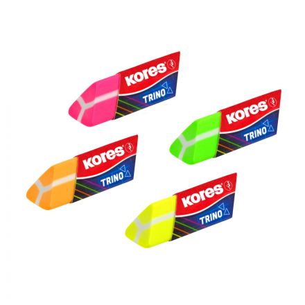 Ластик Kores треугольный неон 1/2 шт., блистер в ассортименте Ластик Kores треугольный неон 1/2 шт., блистер в ассортименте