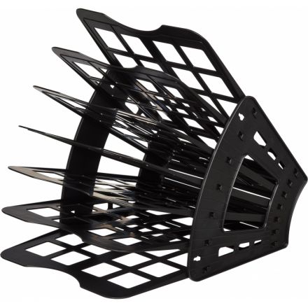 Лоток для бумаг Attache Веер сборный на 6 отделений черный юк