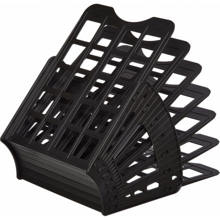 Лоток для бумаг Attache Веер сборный на 6 отделений черный юк