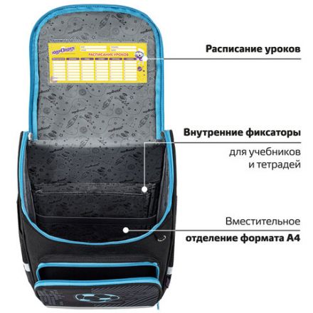 Ранец ЮНЛАНДИЯ WISE, 1 отделение, 3 кармана, устойчивое дно, "Sport game", 37x29х15 см, 272072