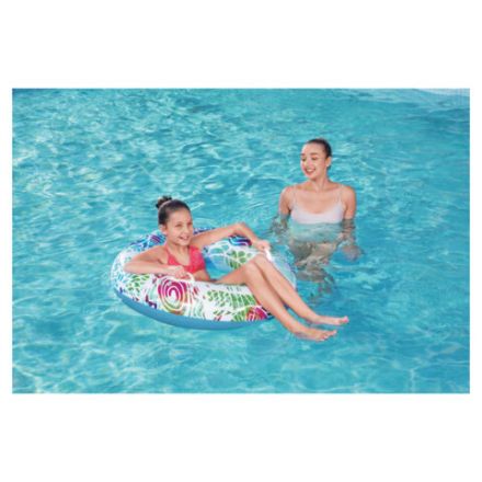 Надувной круг для плавания "Лето" диаметр 91 см, от 10 лет, до 80 кг, АССОРТИ, BESTWAY, 36084