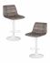 Набор 2 шт Стул барный DOBRIN TAILOR WHITE, серый велюр (MJ9-75)