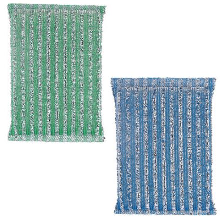 Губка-скрабер 13х8,5х1,5 см, поролон + абразивная оплетка, КОМПЛЕКТ 2 штуки, посуда, уборка, LAIMA, 700057