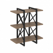 Loft Стеллаж на регулируемых опорах-3 полки VR.L-MST.O-3.4V Дуб аризона/Чёрный металл 800*400*910