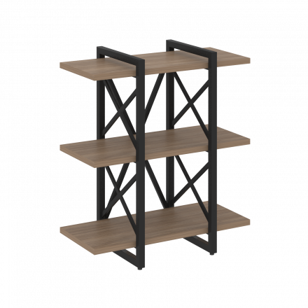 Loft Стеллаж на регулируемых опорах-3 полки VR.L-MST.O-3.4V Дуб аризона/Чёрный металл 800*400*910
