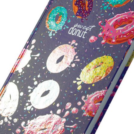 Блокнот А5 (134х206 мм), 80 л., твёрдый, клетка, выборочный лак, BRAUBERG KIDS, "Donuts", 114425 Блокнот А5 (134х206 мм), 80 л., твёрдый, клетка, выборочный лак, BRAUBERG KIDS, "Donuts", 114425