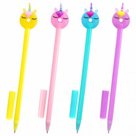 Ручка с топпером шариковая ЮНЛАНДИЯ "Единорог-пончик", корпус ассорти, СИНЯЯ, пишущий узел 0,7 мм, 143803 Ручка с топпером шариковая ЮНЛАНДИЯ "Единорог-пончик", корпус ассорти, СИНЯЯ, пишущий узел 0,7 мм, 143803