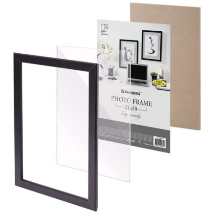 Рамка 21х30 см небьющаяся, аналог IKEA, багет 21 мм, МДФ, BRAUBERG "Idea", черная, 391371 Рамка 21х30 см небьющаяся, аналог IKEA, багет 21 мм, МДФ, BRAUBERG "Idea", черная, 391371