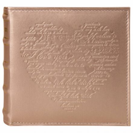 Фотоальбом BRAUBERG "I love you" на 200 фото 10х15 см, под кожу, бумажные страницы, переплет, бокс, 391175