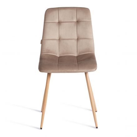 Стул CHILLY (mod. JSC-220) Велюр/металл , 44,5х52,5х88 см, Beige (бежевый) HLR8 / натуральный