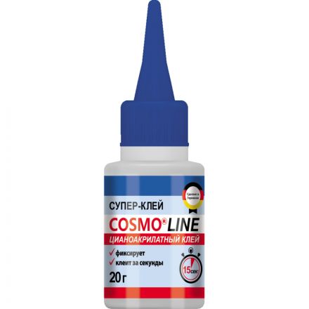 Клей цианоакрилатный секундный COSMO LINE 20гр CA-500.390-(20)