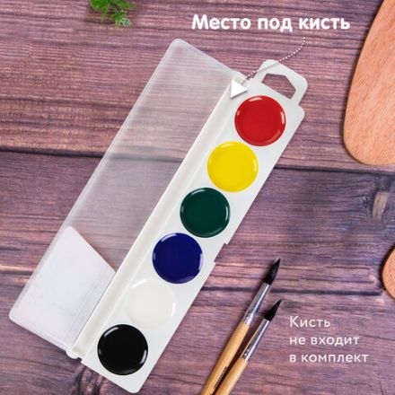 Краски акварельные BRAUBERG "МАГИЯ ЦВЕТА NEW", медовые, 6 цветов, круглые кюветы, пластик, 192285 Краски акварельные BRAUBERG "МАГИЯ ЦВЕТА NEW", медовые, 6 цветов, круглые кюветы, пластик, 192285