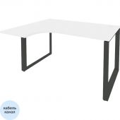 Стол 0MX_ONIX-О левый О на металлокаркасе O.MO-SA-3L белый бриллиант/антрац