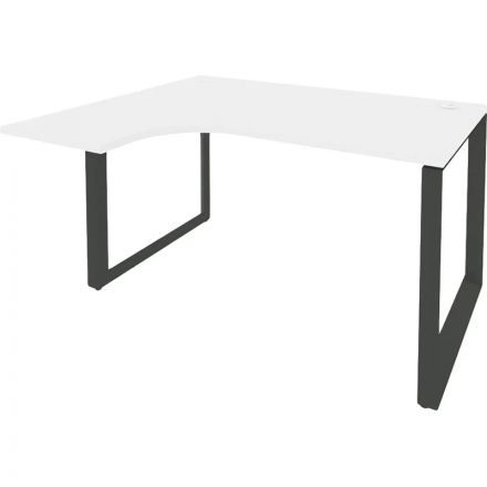Стол 0MX_ONIX-О левый О на металлокаркасе O.MO-SA-3L белый бриллиант/антрац Стол 0MX_ONIX-О левый О на металлокаркасе O.MO-SA-3L белый бриллиант/антрац
