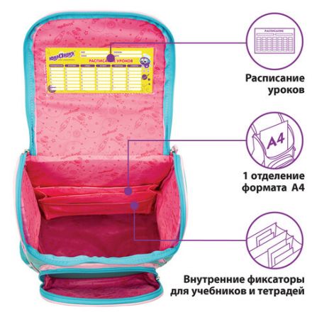 Ранец ЮНЛАНДИЯ WISE, 1 отделение, 3 кармана, устойчивое дно, "Soft paws", 37х29х15 см, 229946