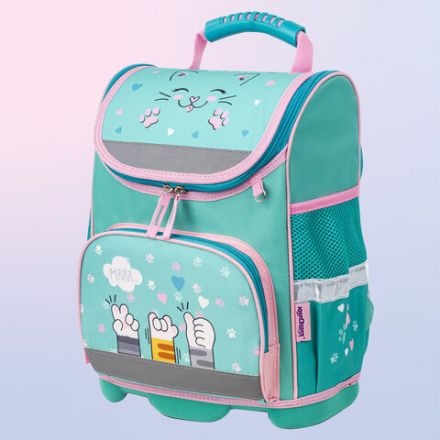 Ранец ЮНЛАНДИЯ WISE, 1 отделение, 3 кармана, устойчивое дно, "Soft paws", 37х29х15 см, 229946