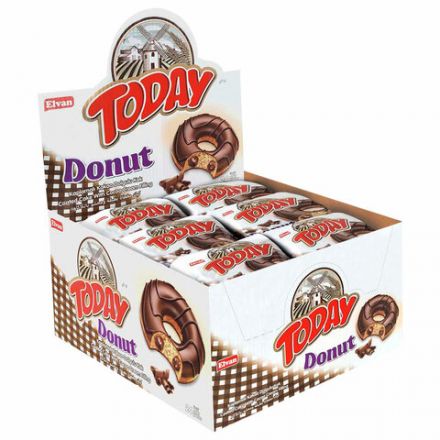 Кекс TODAY "Donut", со вкусом какао, ТУРЦИЯ, 24 штуки по 40 г в шоу-боксе, 1368т