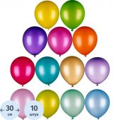 Шары надувные Металлик+перлнаб. 10шт/уп Х-65(M12 /30см)(100303)(763250).